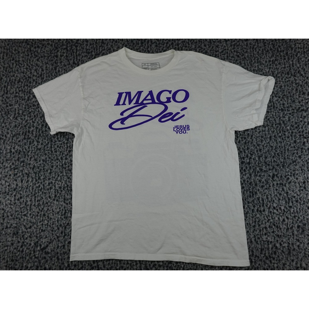 Jesus Loves You T-Shirt Mens Large White Imago Dei Camera Graphic Tee